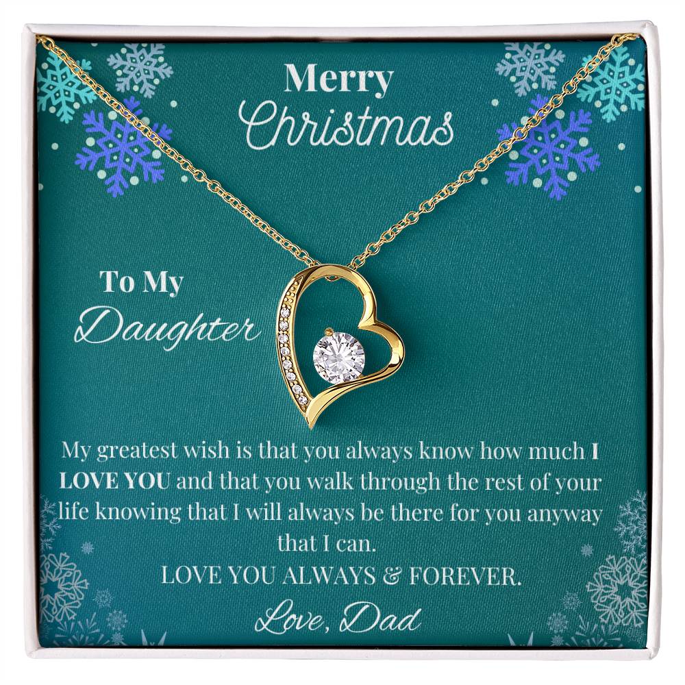 To My Daughter, Love Dad Merry Christmas Necklace
