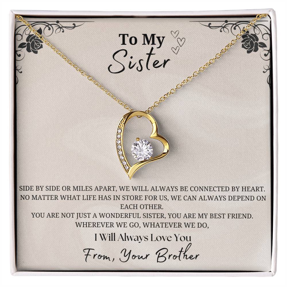 To My Sister Forever Love Necklace- From Brother