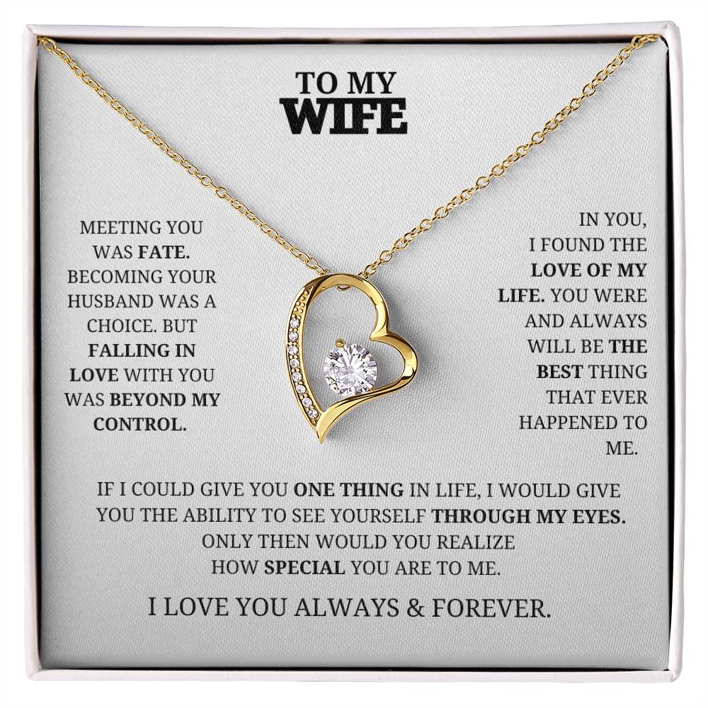 To My Wife Forever Love Necklace - White