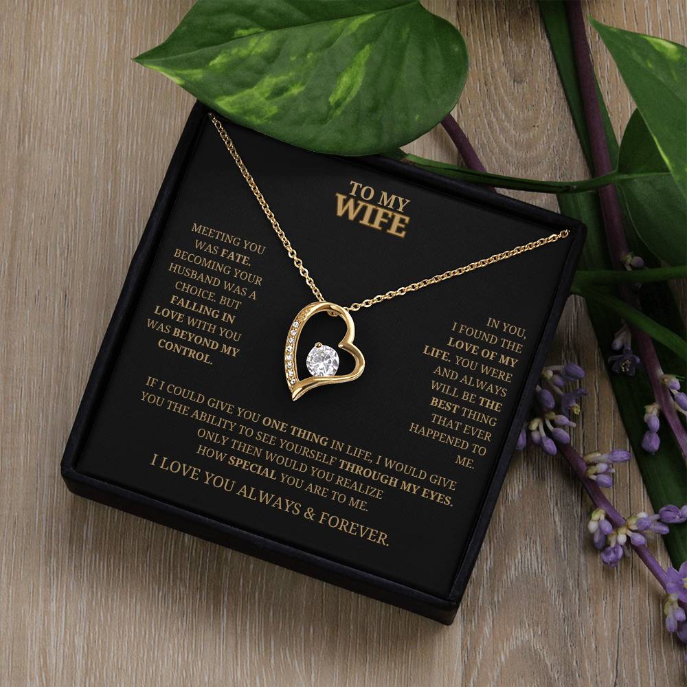 To My Wife Forever Love Necklace -Black