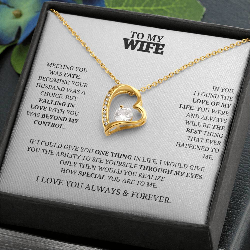 To My Wife Forever Love Necklace - White