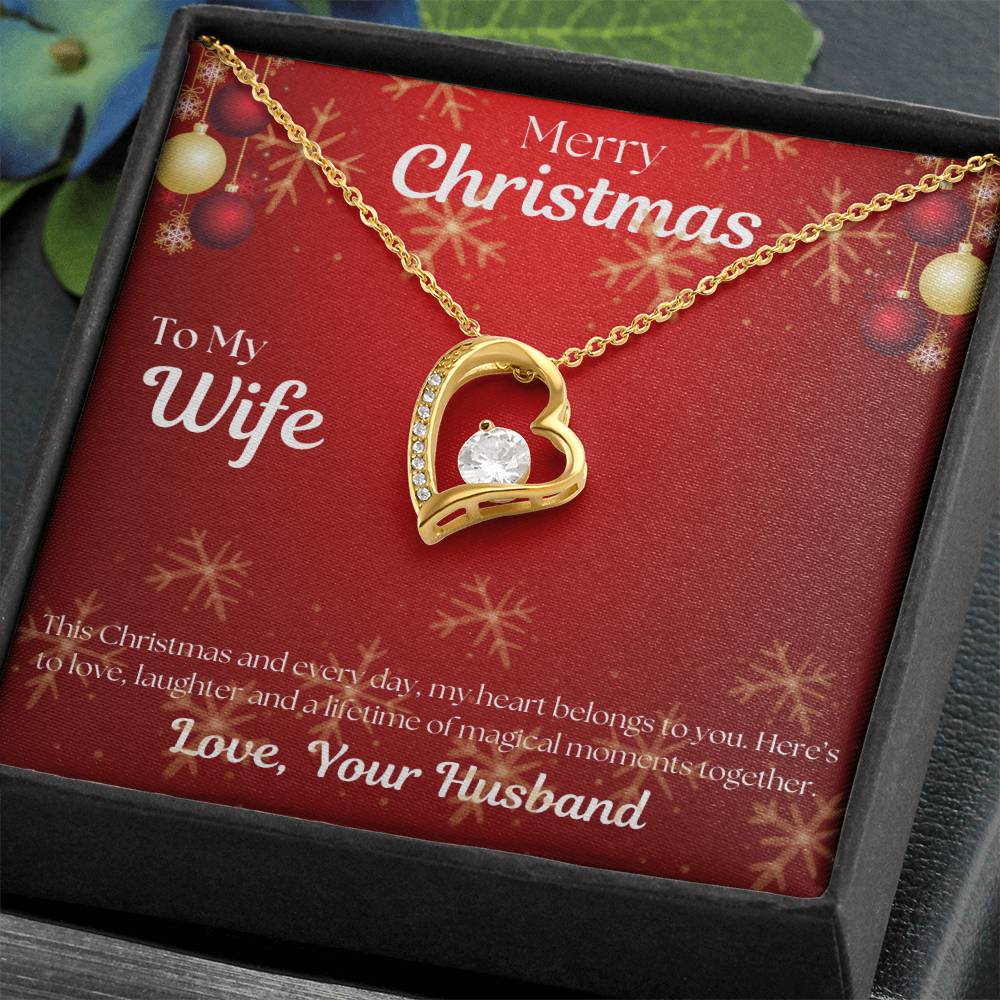 To My Wife Forever Love, Merry Christmas Necklace