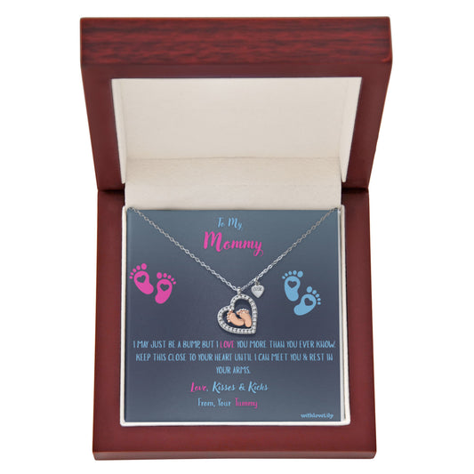 To My Mommy – Baby Footprint Necklace | Gift from Baby with Heartfelt Message Card💝💙