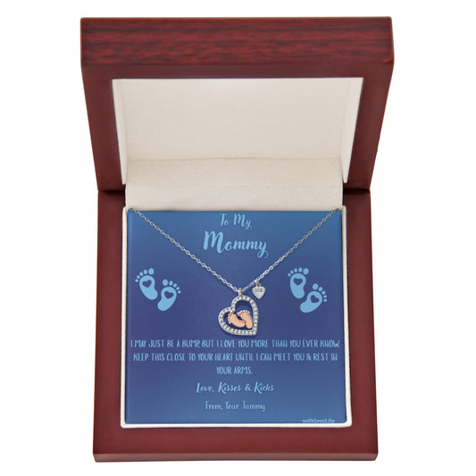 To My Mommy – Baby Boy Footprint Necklace | Gift from Son with Heartfelt Message Card💙
