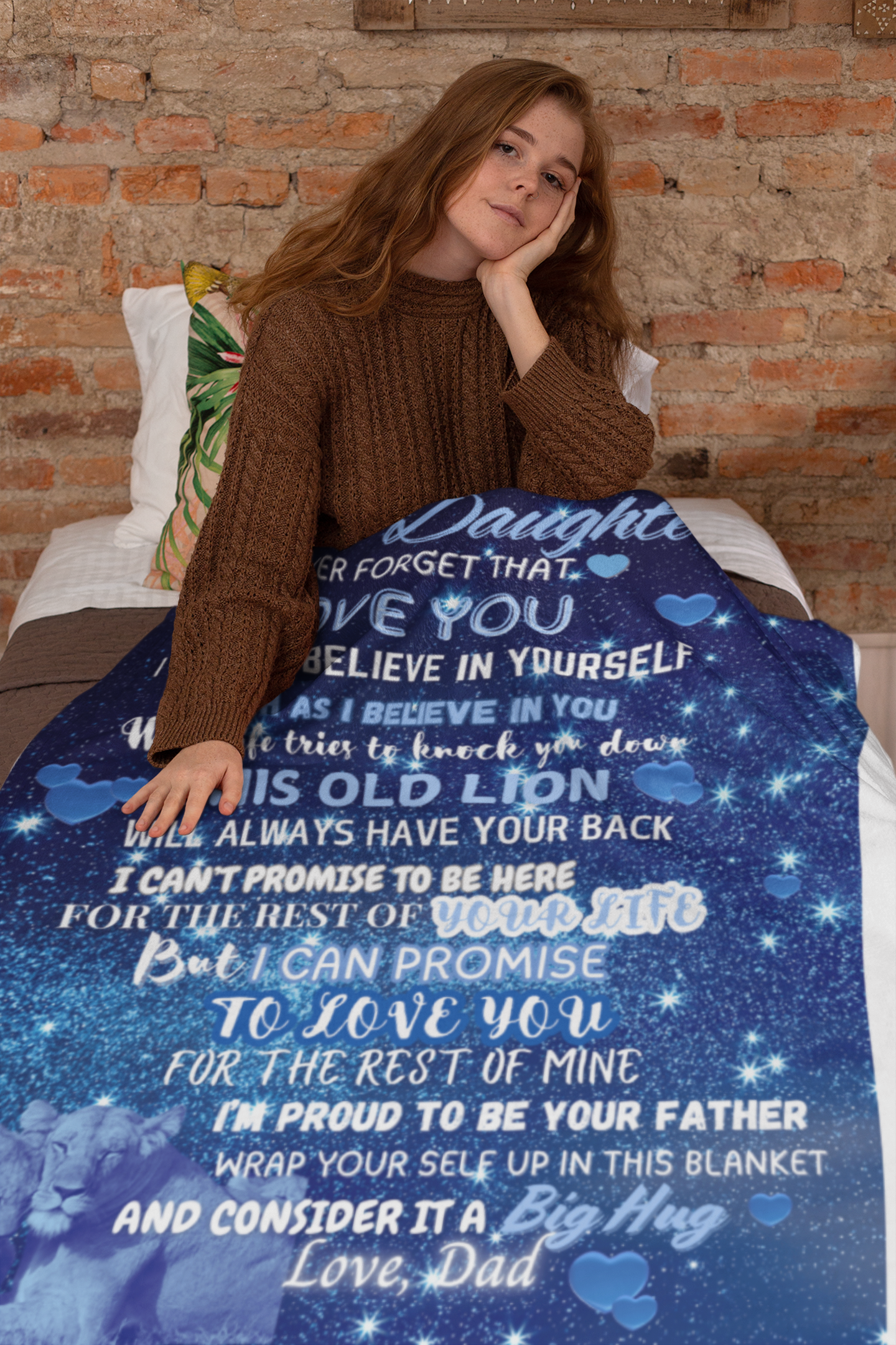 To My Daughter, Never Forget That I Love You, Love Dad. 💙Velveteen Plush Blanket